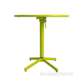 Mesa plegable redonda de metal de 76 cm